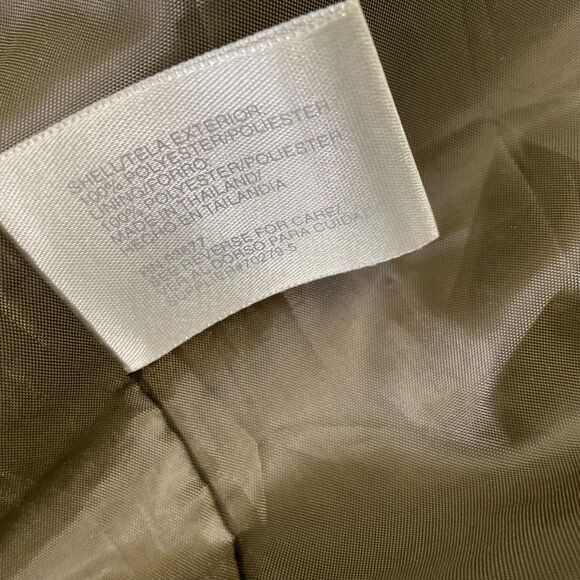 Vintage Jacqueline Ferrar 90s mid length Green Trench Coat women's L - Picture 12 of 13